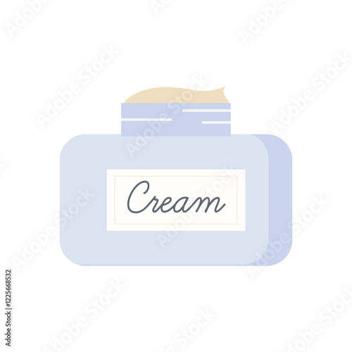 Cream in a jar blue open jar with the inscription
