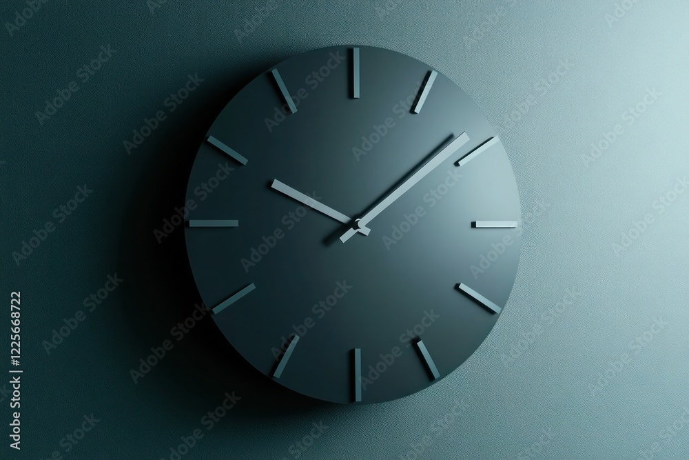 A modern minimalistic clock design with bold hour and minute hands, floating seamlessly on a monochromatic background. A modern minimalistic clock design with bold hour and minute hands, floating seamlessly on a monochromatic background.