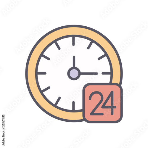 24 Hours vector icon stock illustration