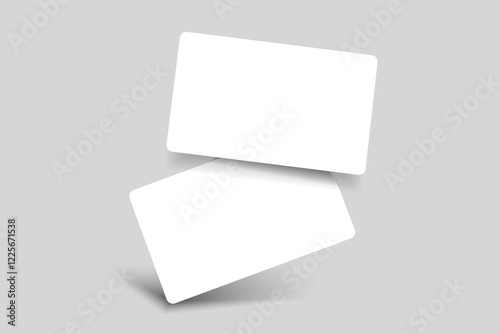 Business card mockup for your design template. Blank empty credit card mockup. Blank white gift card paper placeholder mockup