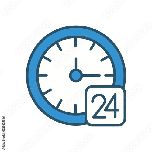 24 Hours vector icon stock illustration