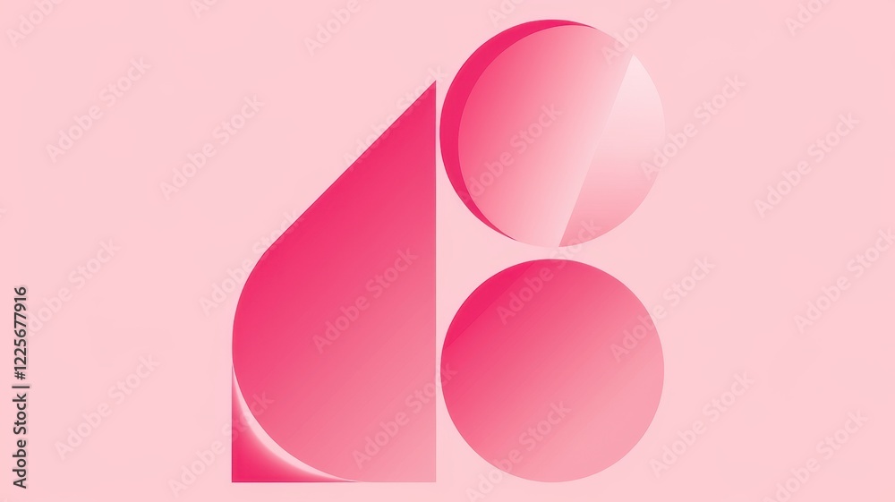 Obraz premium A modern, abstract design featuring geometric shapes in varying shades of pink, creating a vibrant and eye-catching aesthetic.