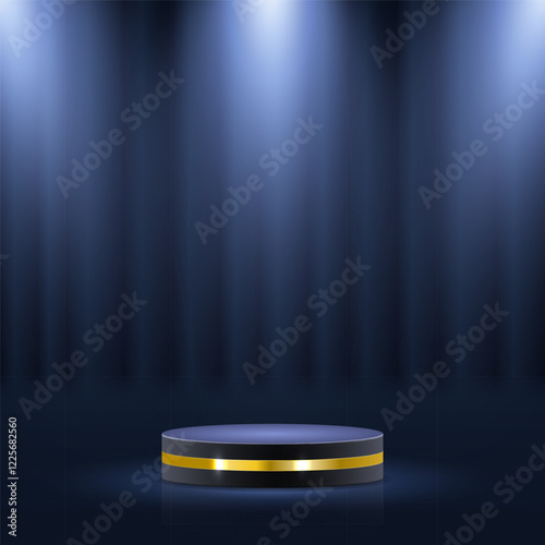 Set of glass award trophy with laurel wreath. Transparent prize template with golden laurel branches. Winner first place concept. Vector illustration.