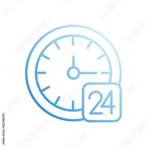 24 Hours vector icon stock illustration