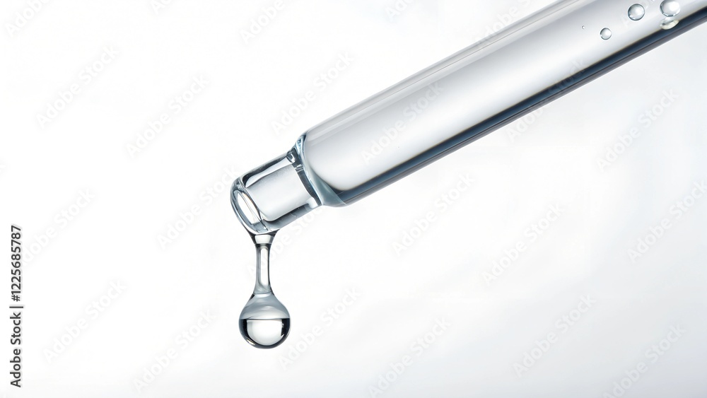 Pipette or dropper with clear serum drop, Generative Ai Pipette or dropper with clear serum drop, Generative Ai