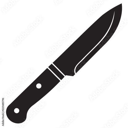 High-Quality Knife Icon Sharp Blade Black Silhouette for Kitchen Designs