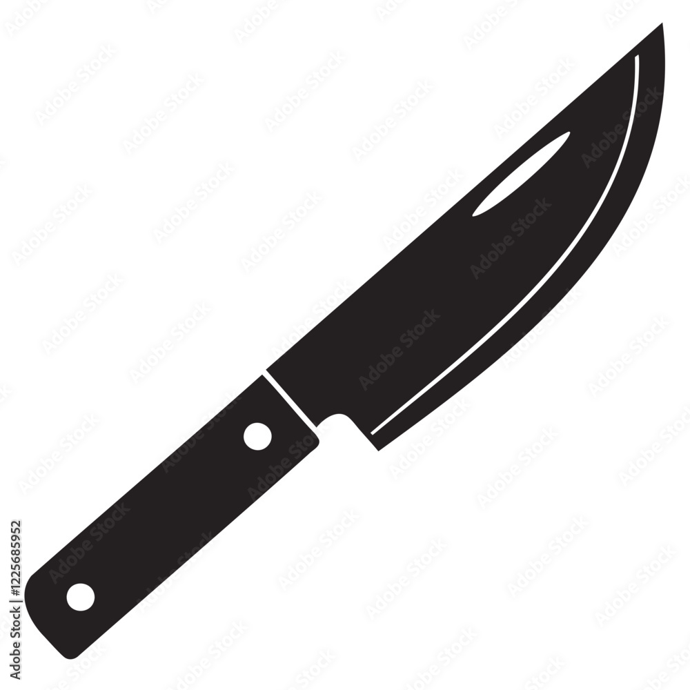 Knife Icon Silhouette Minimalist Sharp Blade Design on Transparent Background Knife Icon Silhouette Minimalist Sharp Blade Design on Transparent Background