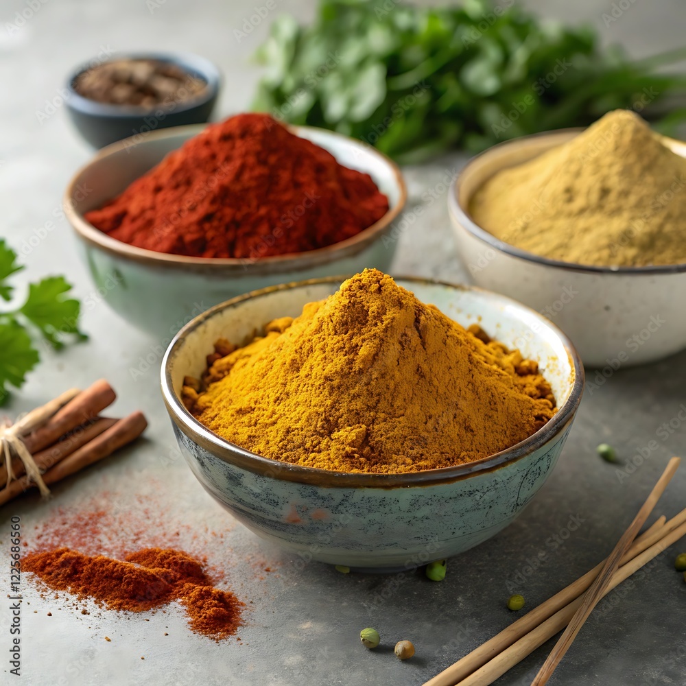 A bowl of red and yellow spice blend A bowl of red and yellow spice blend