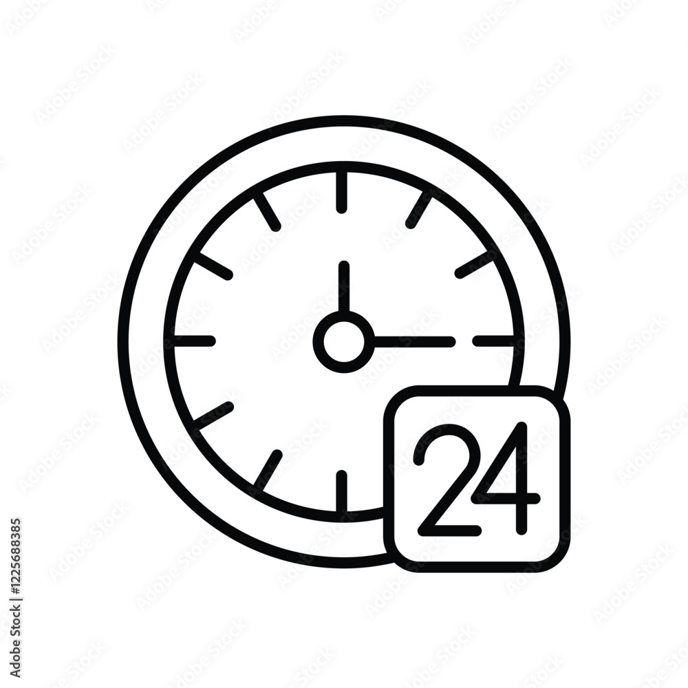 24 Hours vector icon stock illustration 24 Hours vector icon stock illustration