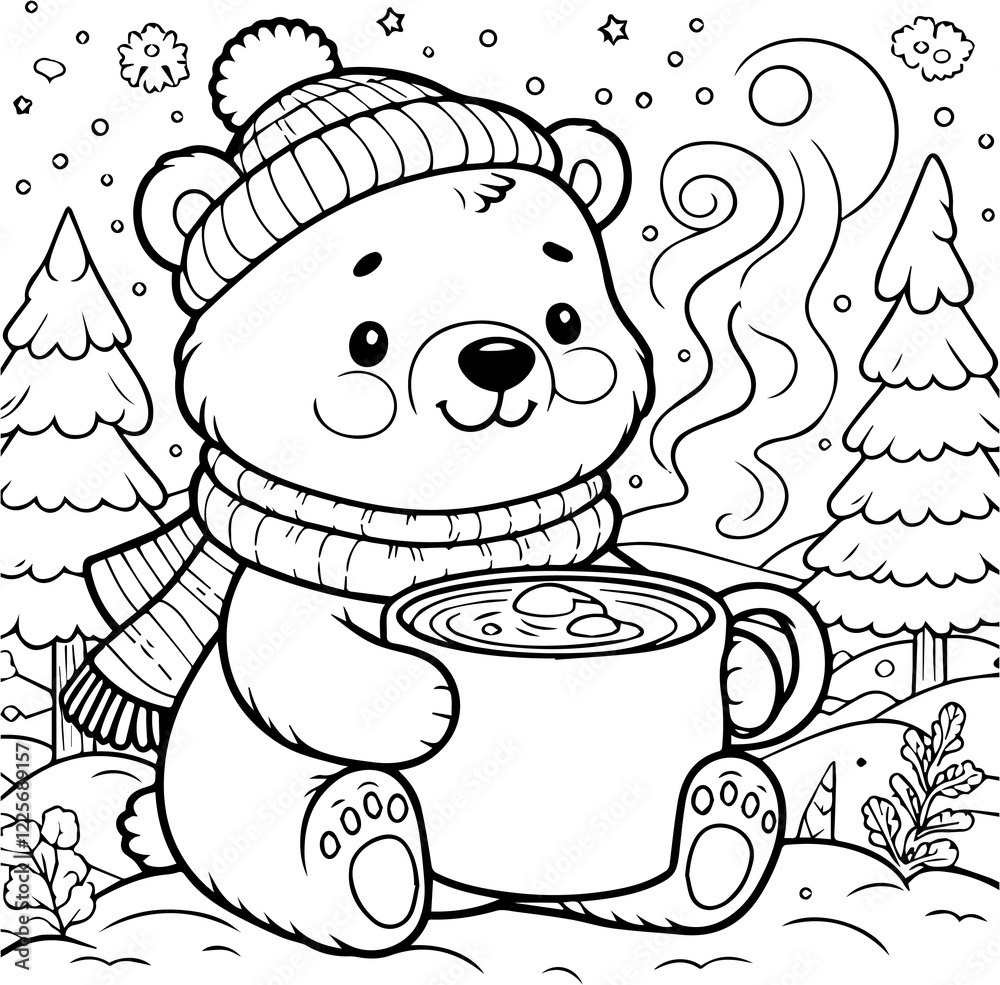 cartoon illustration of a little boy with a cup of tea cartoon illustration of a little boy with a cup of tea