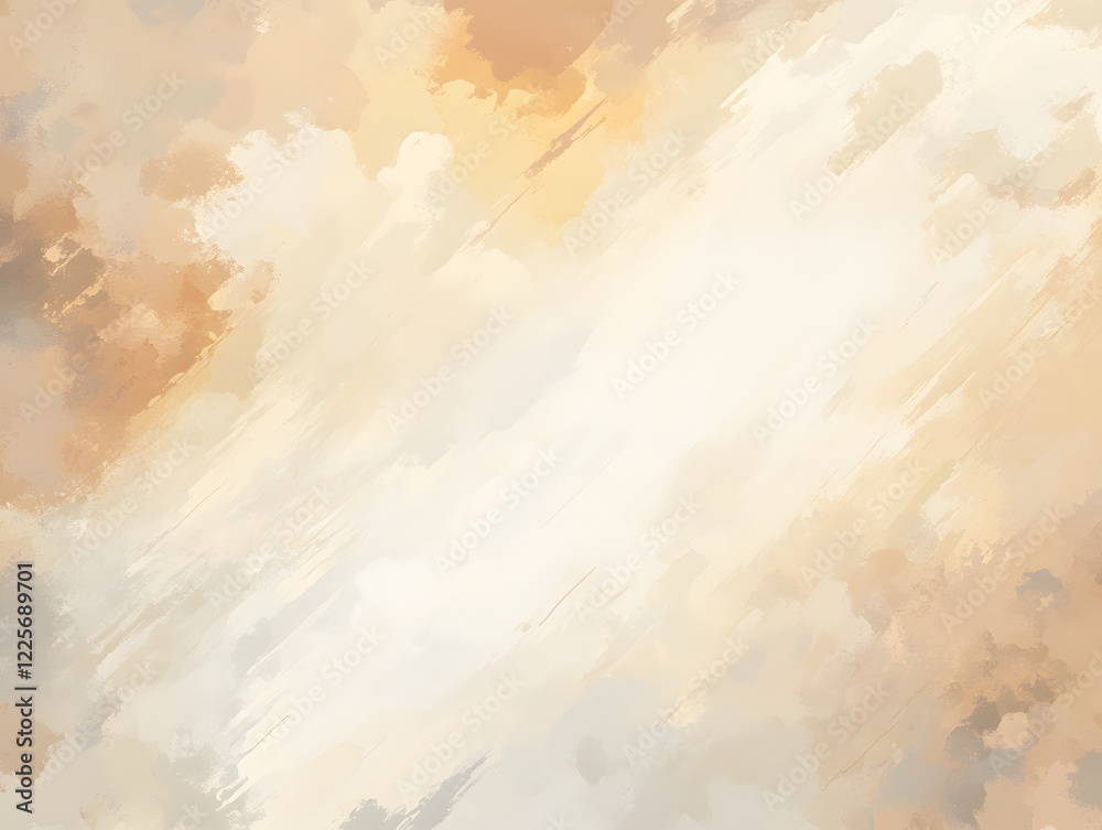 Obraz premium Abstract Beige and Brown Watercolor Brushstrokes Background