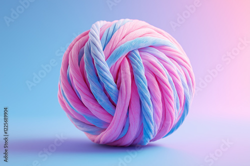 Wallpaper Mural Soft pastel pink and blue twisted yarn ball on a gradient background, creative textile and knitting concept with artistic fiber design for crafting inspiration Torontodigital.ca
