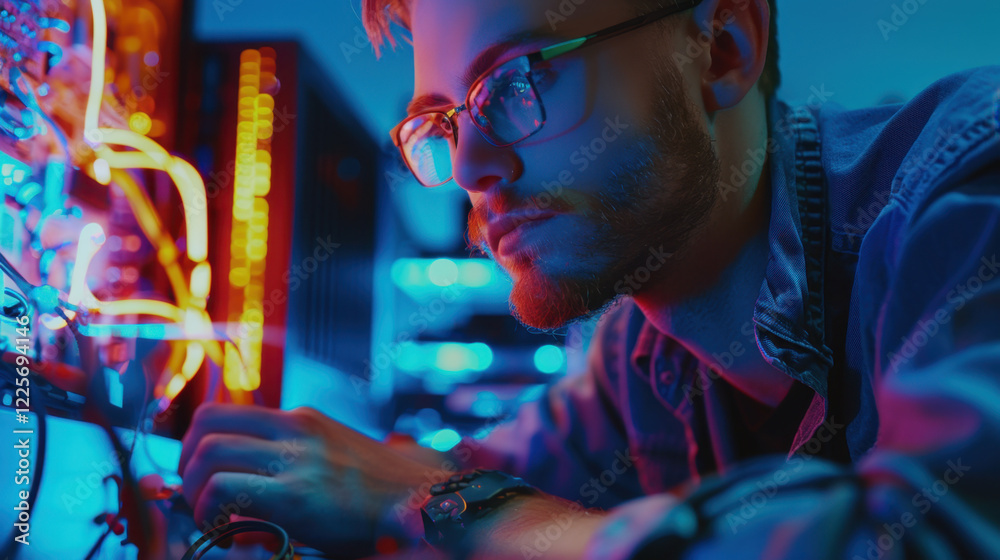 Fototapeta premium electrical engineer working