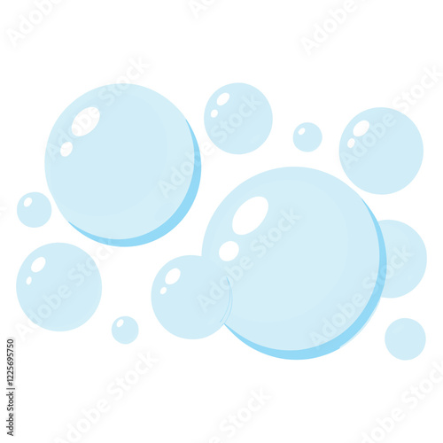 Soap bubbles vector art illustration, on isolated white background
