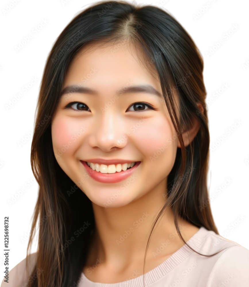 Happy young Asian woman isolated on transparent background Happy young Asian woman isolated on transparent background