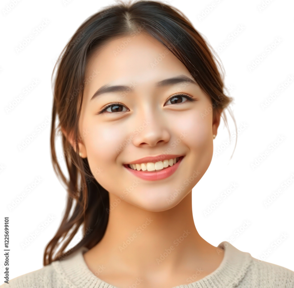 Happy young Asian woman isolated on transparent background Happy young Asian woman isolated on transparent background