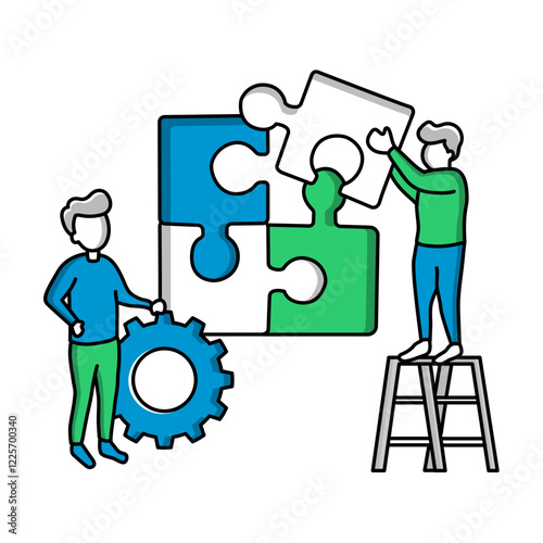 Team Work Icon. Collaboration and Group Effort Illustration for Business and Projects.