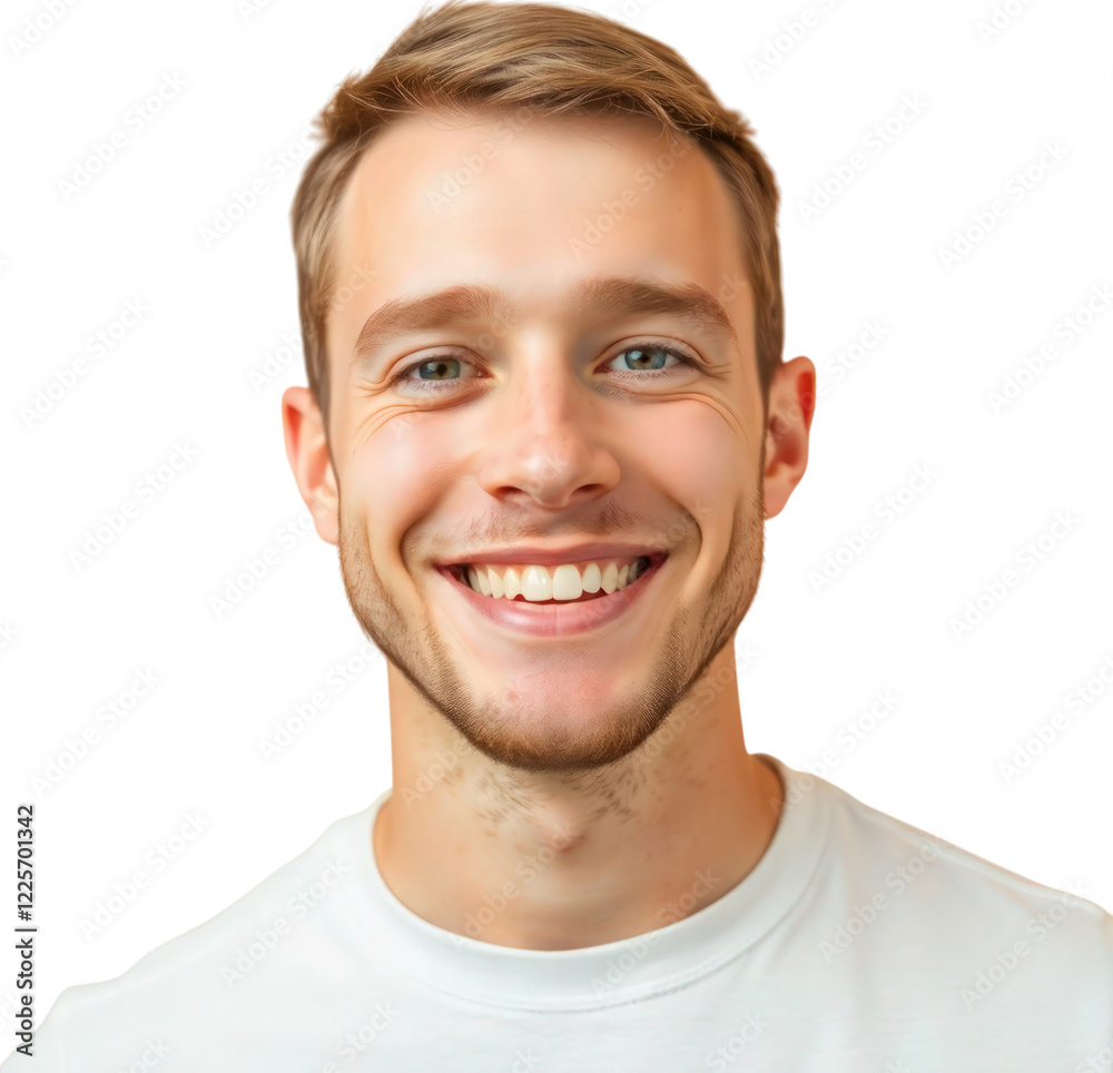 Fototapeta premium Happy young German man isolated on transparent background