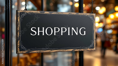 Shopping sign outside the store