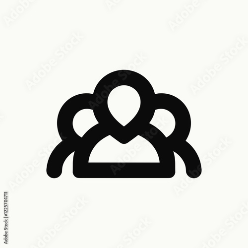 Teamwork symbol in monochrome design, collaboration concept