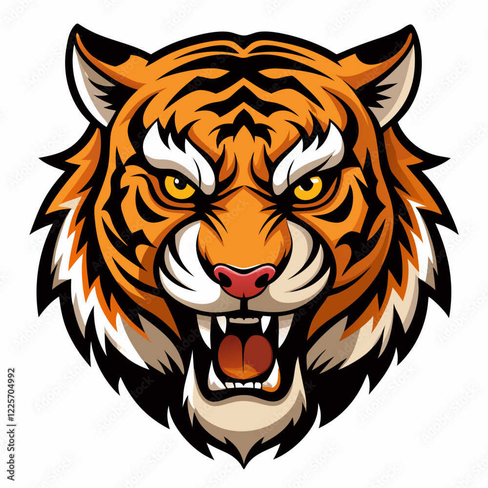 Naklejka premium tiger head vector