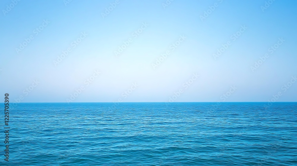 Serene Ocean Horizon Under a Clear Blue Sky Serene Ocean Horizon Under a Clear Blue Sky