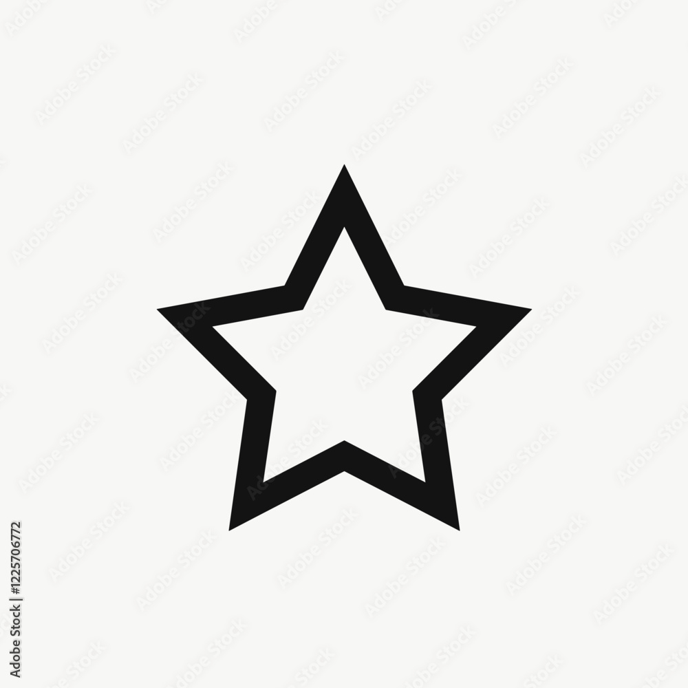 Minimalist black star icon on white background, symbol of excellence Minimalist black star icon on white background, symbol of excellence