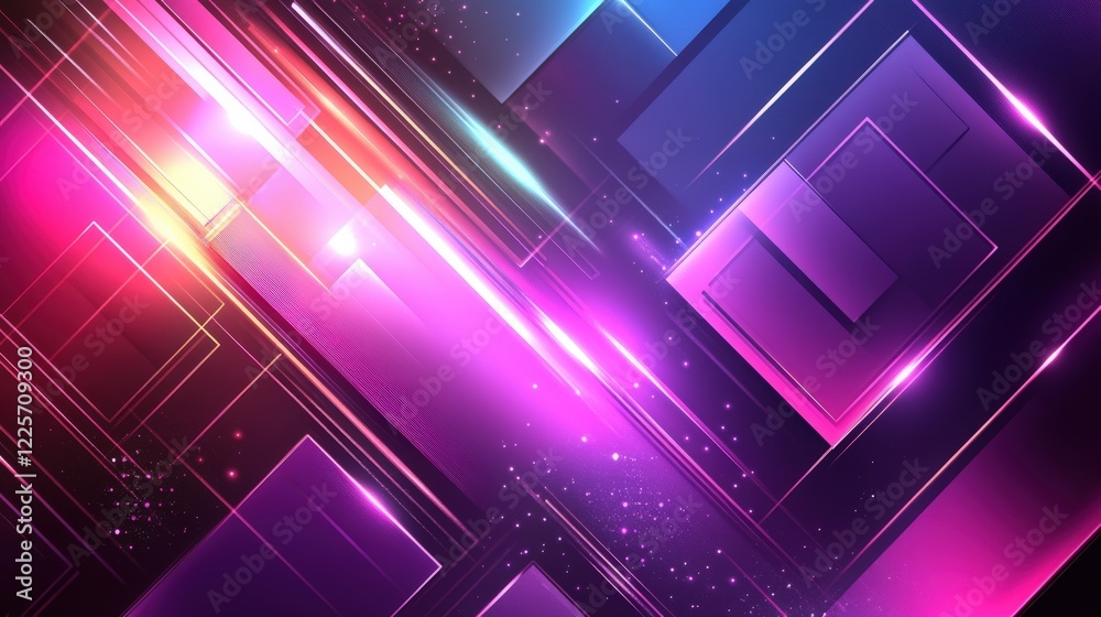 Abstract Geometric Design with Glowing Neon Lines and Shapes Abstract Geometric Design with Glowing Neon Lines and Shapes