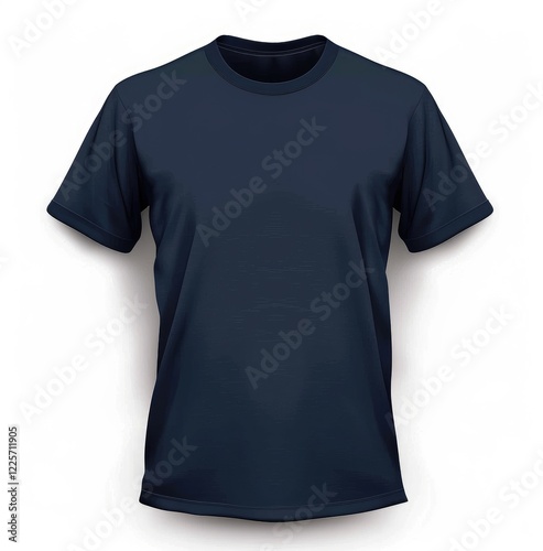 Isolated navy t-shirt front mockup for print design