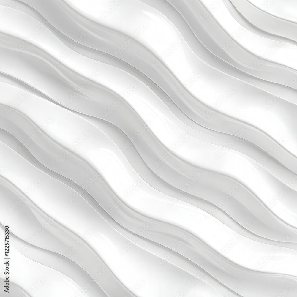 Obraz premium Abstract white wave pattern, symbolizing fluidity and movement, ideal for modern design projects.