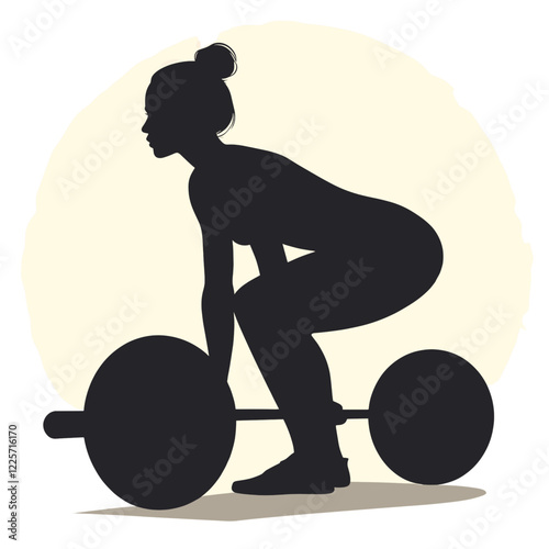 Silhouette of a person doing weightlifting