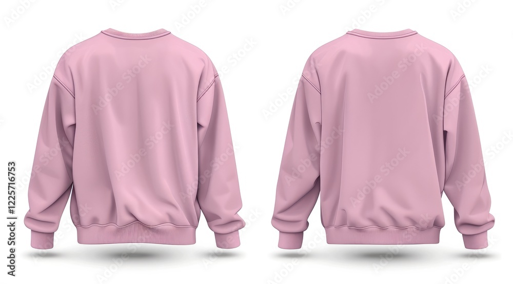 Front and Back View of Pastel Colored Sweatshirt Isolated on White Front and Back View of Pastel Colored Sweatshirt Isolated on White