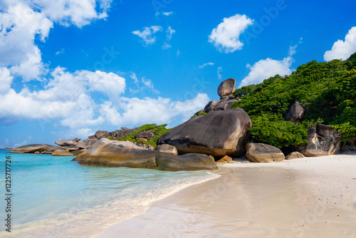 Landscape turquoise lagoon beach Similand Island, Phang nga, Thailand photo