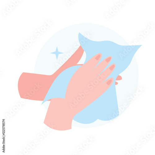 dry yout hands with a clean tissue illustration