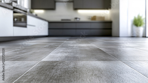 Modern Kitchen Grey Tile Floor