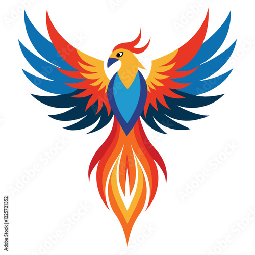 Vector art illustration of a bird of paradise