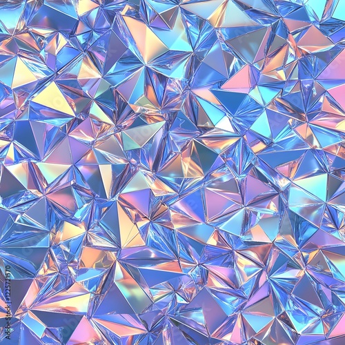 Abstract iridescent crystal geometric background