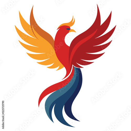 Vector art illustration of a bird of paradise