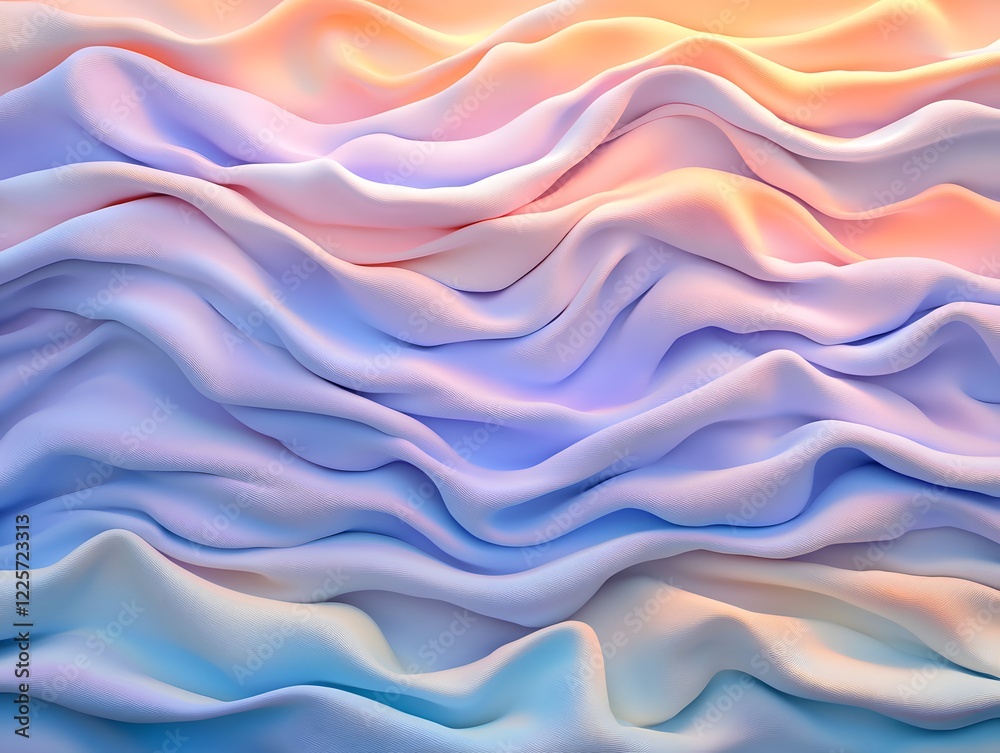 Obraz premium Abstract Pastel Waves: Soft, Dreamy Fabric Texture Background