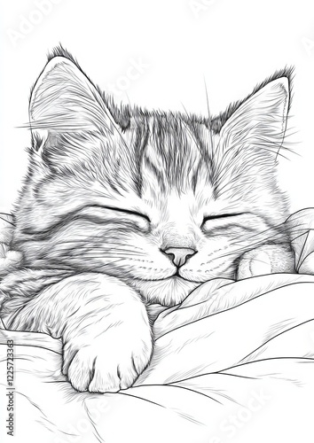 Wallpaper Mural Sleepy Cat Coloring Pages Torontodigital.ca