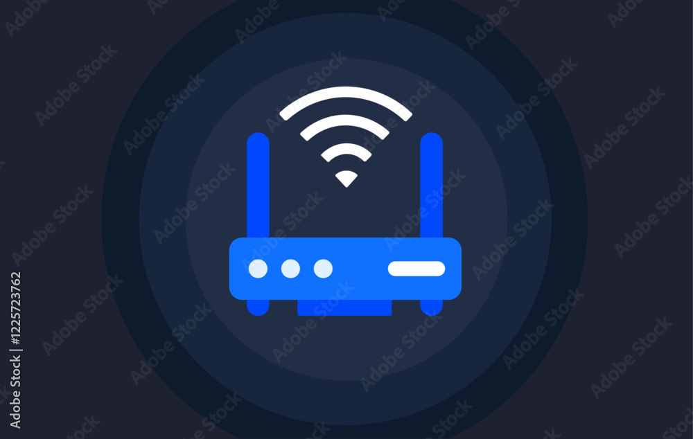 Wi-fi router network wave illustration Wi-fi router network wave illustration