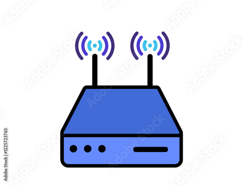 Wi-fi router network wave illustration