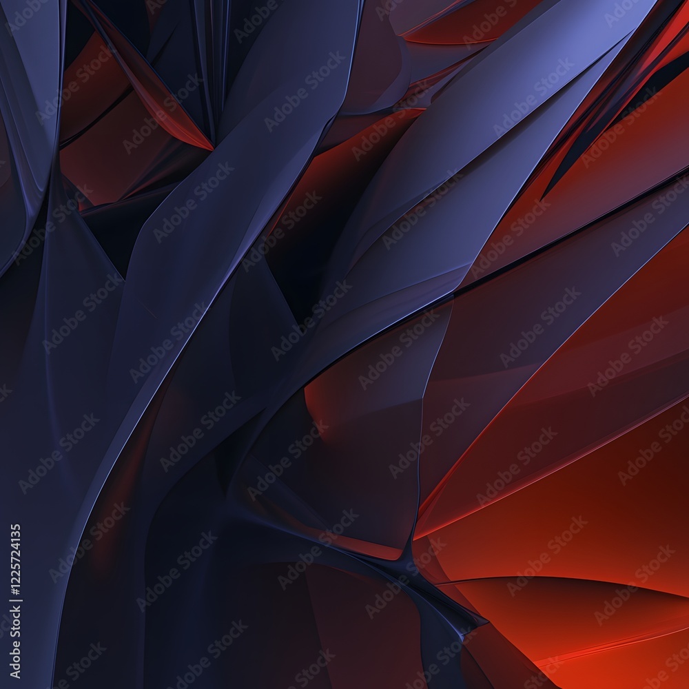 Obraz premium Abstract Red and Blue 3D Shapes Background Wallpaper