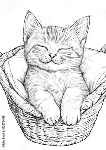 Wallpaper Mural Sleepy Cat Coloring Pages Torontodigital.ca
