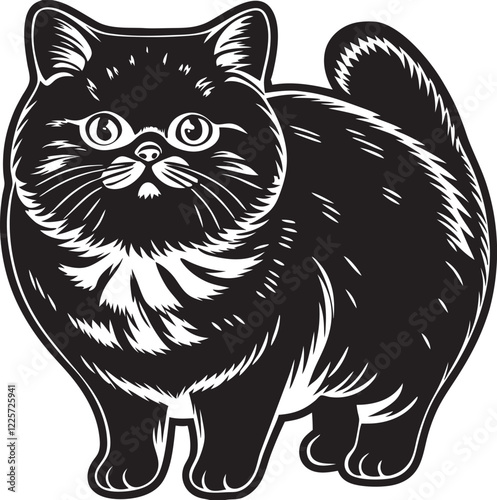 Bold British Shorthair Silhouette Art