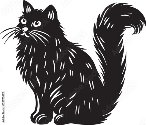 Elegant Rag Doll Cat Silhouette