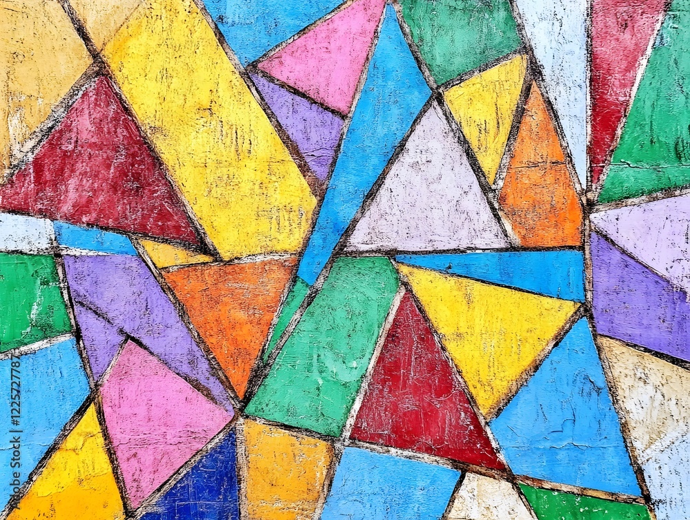 Fototapeta premium Abstract Colorful Geometric Triangle Pattern Art