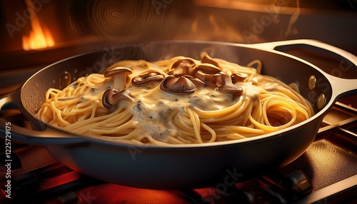 Pasta mit Champignonsosse photo