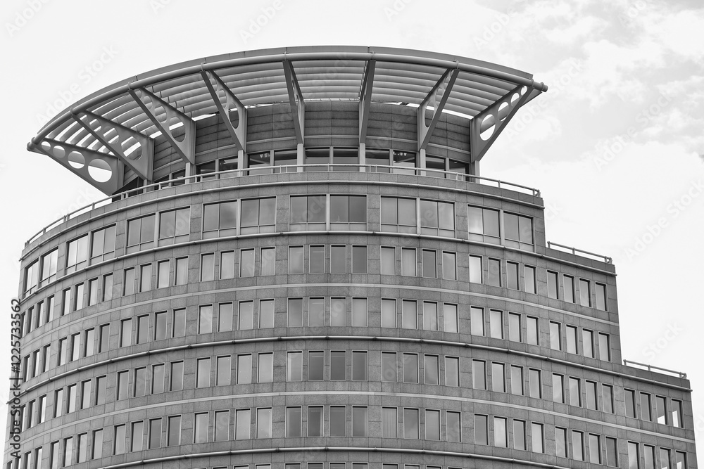 Obraz premium Photo of the front of a minimalist office building in a city