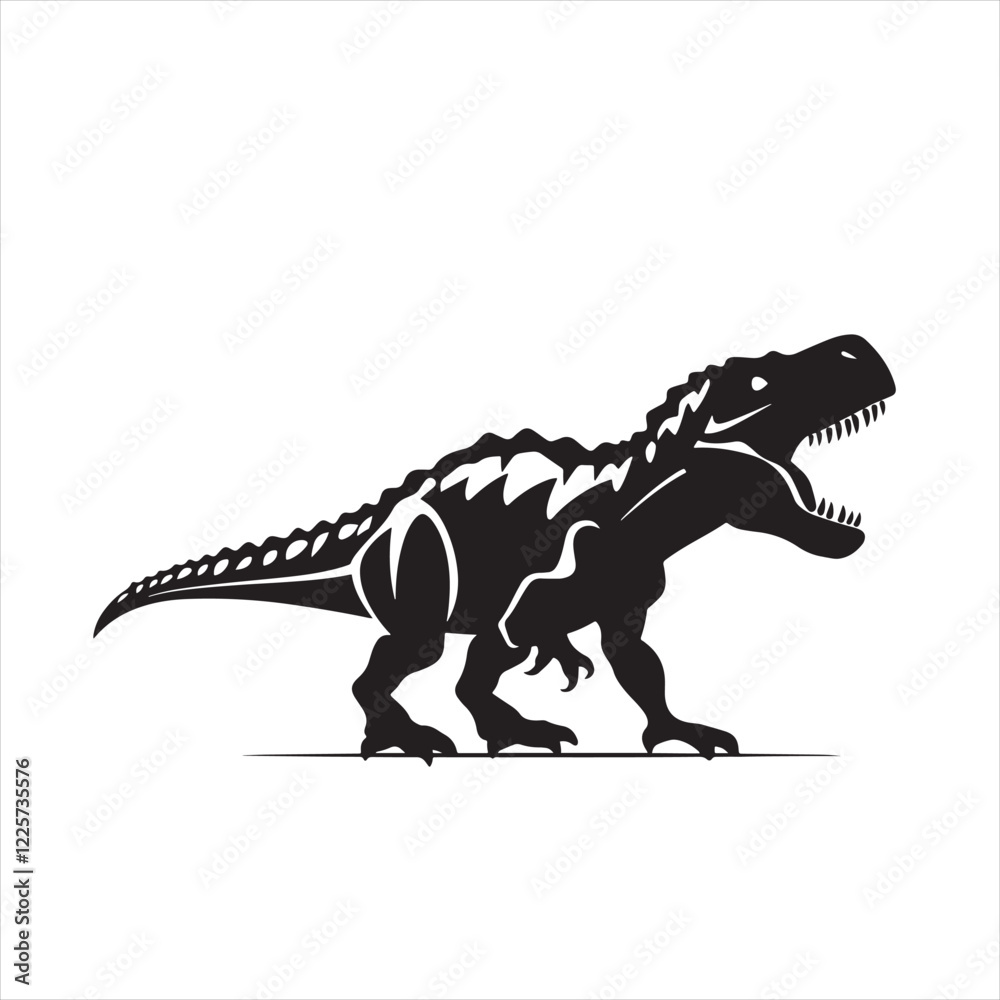 Fototapeta premium Minimalist dinosaur Silhouette in Black